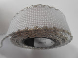 Zweigart 1" Aida Band White with Silver Scalloped Edge