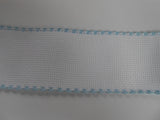Zweigart 2" Aida Band White with Pale Blue Scalloped Edge 1 metre